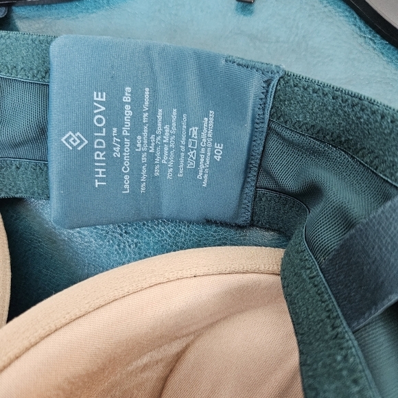 ThirdLove Lace Contour Plunge Bra Size 40E/40DD Green - Picture 7 of 7